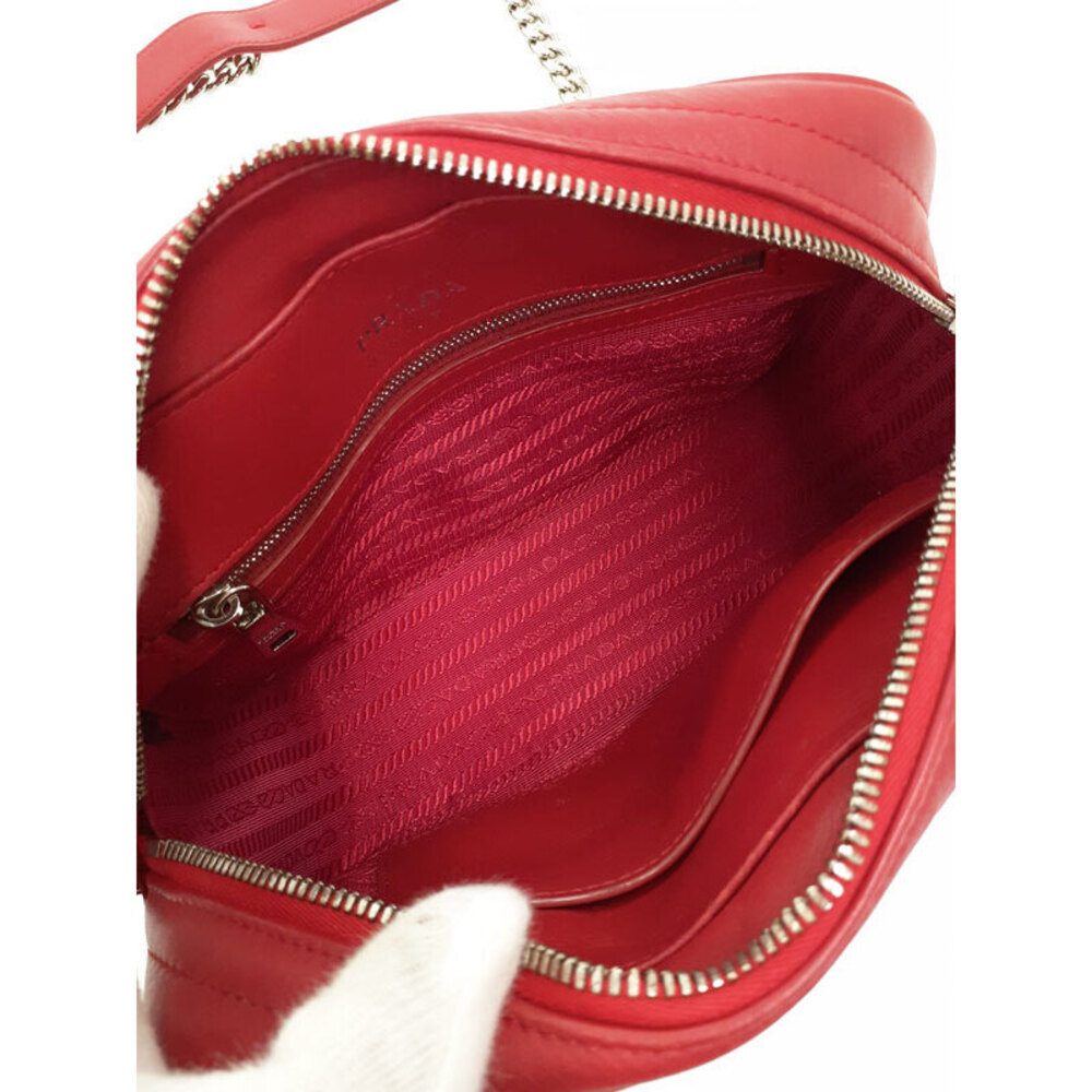 Prada Shoulder Chain Diagram Bag Leather - Picture 3 of 9